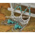 Top Selling Fashion Turquoise Tassel Vintage Drop Earrings Jewelry Design For Ladies SSEH037